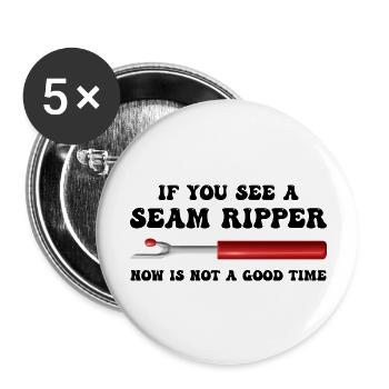 Funny Quilting For Women Quilter Seamstress Fabric - Buttons large 2.2''/56 mm (5-pack) - white - Front