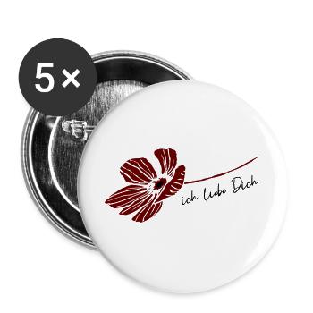 I love you - Buttons large 2.2''/56 mm (5-pack) - white - Front
