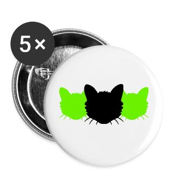 3 Chats Silhouettes Trois Amis Equipe Chefs d’équipe - Lot de 5 grands badges (56 mm) - blanc - Devant