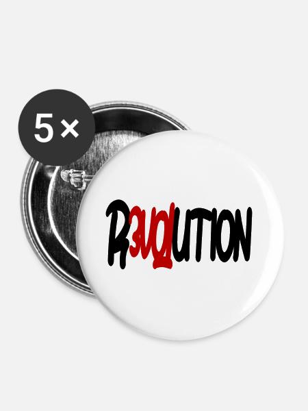 Revolution - Love - Buttons groß 56 mm (5er Pack) - Weiß