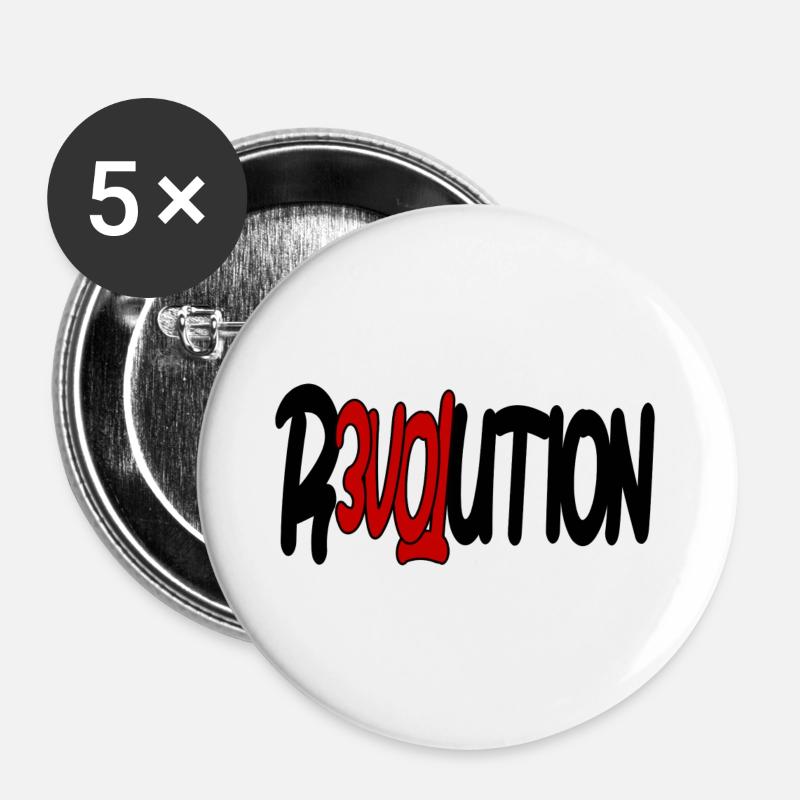Revolution - Love - Buttons large 2.2''/56 mm (5-pack) - white