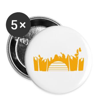 Palm Trees Stripes Sun Trees Beach Vacation Sea Fun - Buttons large 2.2''/56 mm (5-pack) - white - Front