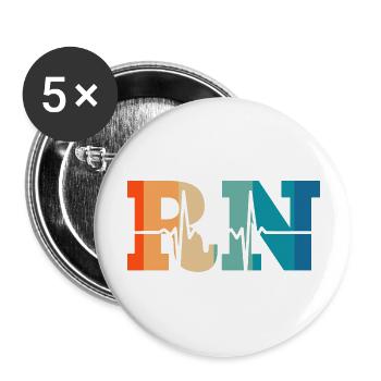 Retro Heartbeat registered nurse - Buttons large 2.2''/56 mm (5-pack) - white - Front