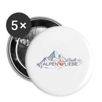 Alpen Liebe02 - Buttons groß 56 mm (5er Pack) - Weiß - Vorne