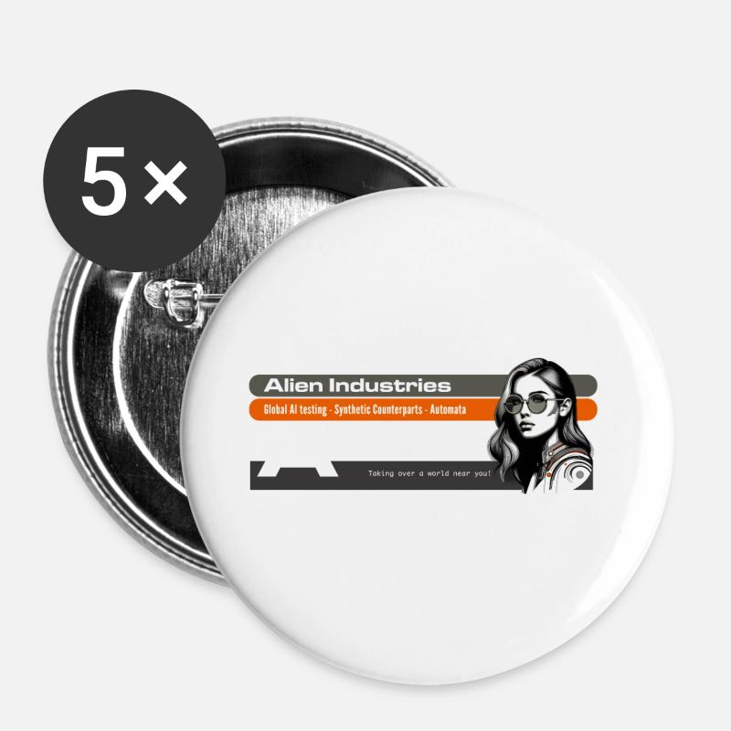 alien industries - Buttons large 2.2''/56 mm (5-pack) - white