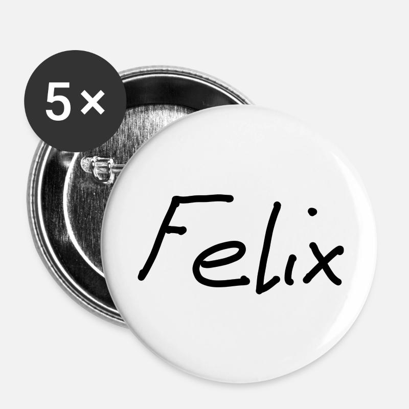 Felix - Buttons groß 56 mm (5er Pack) - Weiß