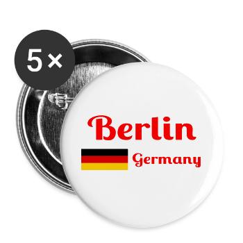 Berlin, Allemagne- Imprimés élégants - Lot de 5 grands badges (56 mm) - blanc - Devant