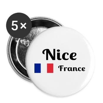 Nice France- Stylish prints - Buttons large 2.2''/56 mm (5-pack) - white - Front