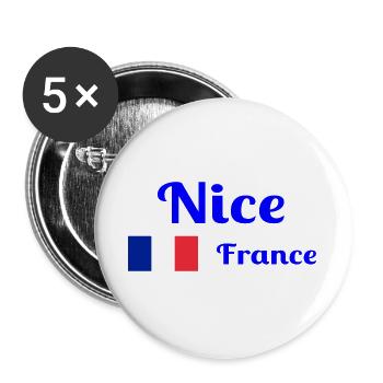 Nice France- Stylish prints - Buttons large 2.2''/56 mm (5-pack) - white - Front