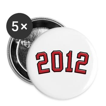 Année de naissance sport 2012 - Lot de 5 grands badges (56 mm) - blanc - Devant