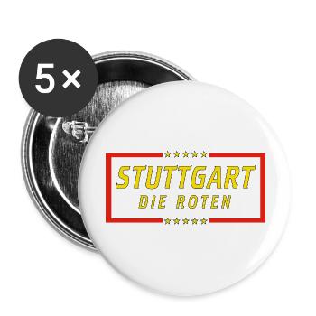 Stuttgart : Die Roten - Lot de 5 grands badges (56 mm) - blanc - Devant