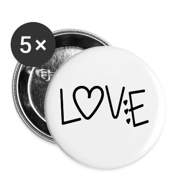 VALENTINES DAY QUOTE LOVE - Buttons large 2.2''/56 mm (5-pack) - white - Front