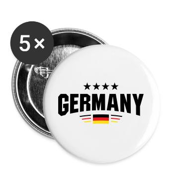 Courbe du ventilateur en Allemagne - Lot de 5 grands badges (56 mm) - blanc - Devant