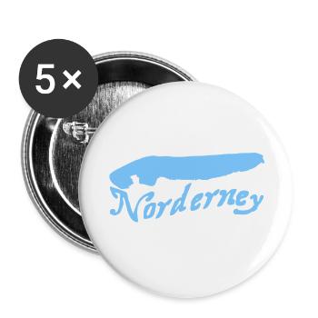 Norderney Tattoo - Buttons groß 56 mm (5er Pack) - Weiß - Vorne