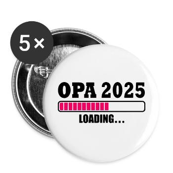 Opa 2025 - Buttons groß 56 mm (5er Pack) - Weiß - Vorne