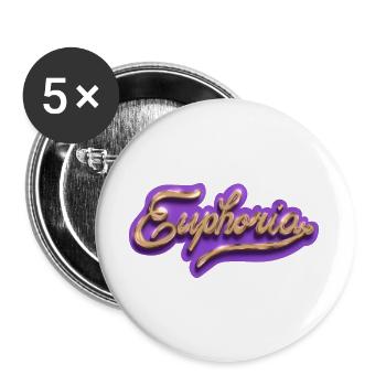 Euphoria in Goldschrift auf Lila - Buttons groß 56 mm (5er Pack) - Weiß - Vorne