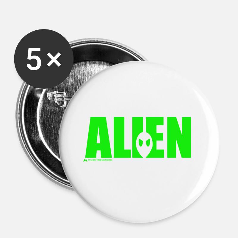 alien shadow - Buttons large 2.2''/56 mm (5-pack) - white