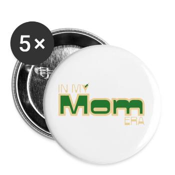 In My Mom Era – Retro Mom Statement in Green - Buttons large 2.2''/56 mm (5-pack) - white - Front