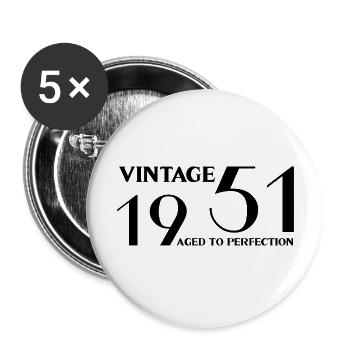 Vintage 1951 aged to perfection - Lot de 5 grands badges (56 mm) - blanc - Devant
