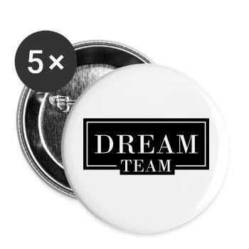Dream Team - Buttons groß 56 mm (5er Pack) - Weiß - Vorne