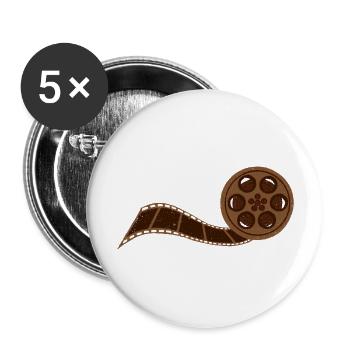 Rouleau de film Photo Photo Rouleau vidéo - Lot de 5 grands badges (56 mm) - blanc - Devant