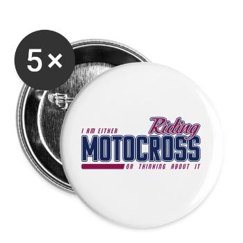 Riding Motocross - MX Riding - Buttons large 2.2''/56 mm (5-pack) - white - Front