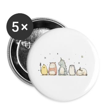 Cutie army - Buttons large 2.2''/56 mm (5-pack) - white - Front
