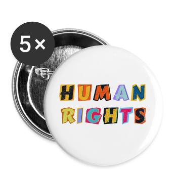 Human Right - Human Rights - Buttons large 2.2''/56 mm (5-pack) - white - Front