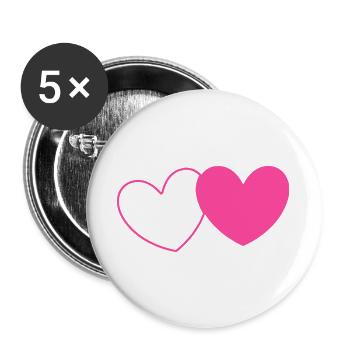 pink heart heart pink red heart pink heart pattern - Buttons large 2.2''/56 mm (5-pack) - white - Front