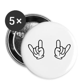 rock hands - Buttons large 2.2''/56 mm (5-pack) - white - Front