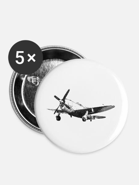 P-47 Thunderbolt - Buttons groß 56 mm (5er Pack) - Weiß