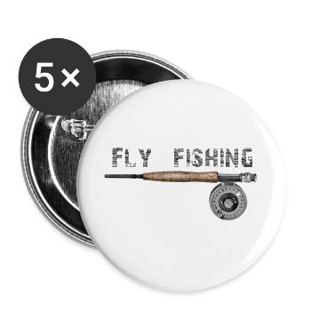 Fly fishing - Buttons large 2.2''/56 mm (5-pack) - white - Front