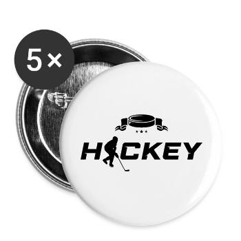 hockey - Buttons groß 56 mm (5er Pack) - Weiß - Vorne