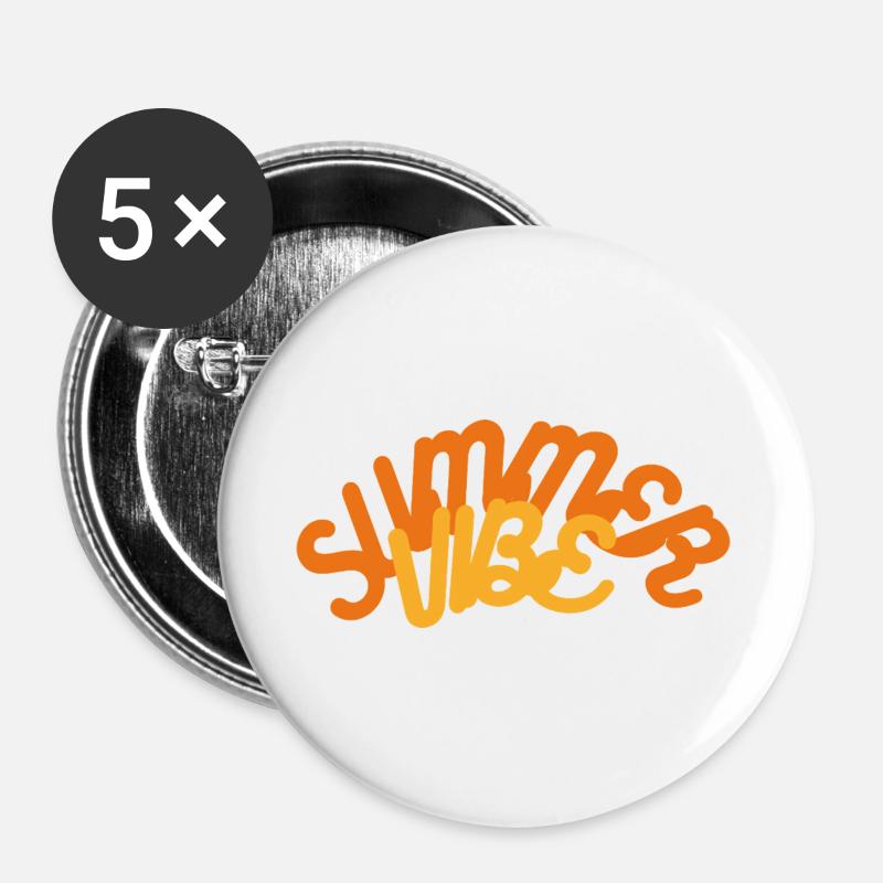 Jeu abstrait de couleurs avec des tons chauds - Lot de 5 grands badges (56 mm) - blanc