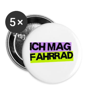 J'aime les vélos - l'amour du vélo - Lot de 5 grands badges (56 mm) - blanc - Devant