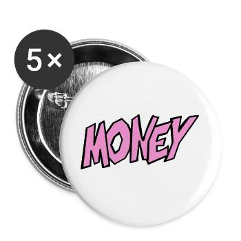 Money Illustration with Vivid Typography - Buttons large 2.2''/56 mm (5-pack) - white - Front