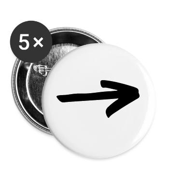 Flèche simple à concevoir soi-même - Lot de 5 grands badges (56 mm) - blanc - Devant