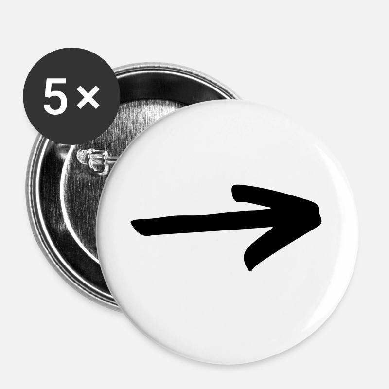 Simple arrow to design yourself - Buttons large 2.2''/56 mm (5-pack) - white