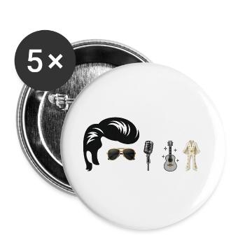 EP Popmusik Ikonischer Retro Stil - Buttons groß 56 mm (5er Pack) - Weiß - Vorne