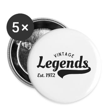 Vintage Legends 1972 - Lot de 5 grands badges (56 mm) - blanc - Devant
