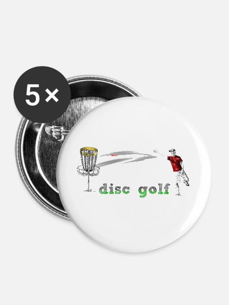 Disc Golf - Buttons groß 56 mm (5er Pack) - Weiß