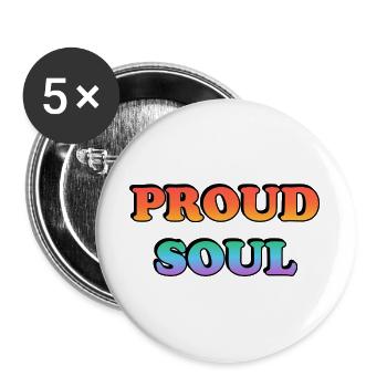 Proud Soul Gradient Typography - Buttons large 2.2''/56 mm (5-pack) - white - Front