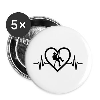 Cœur d’escalade - Lot de 5 grands badges (56 mm) - blanc - Devant