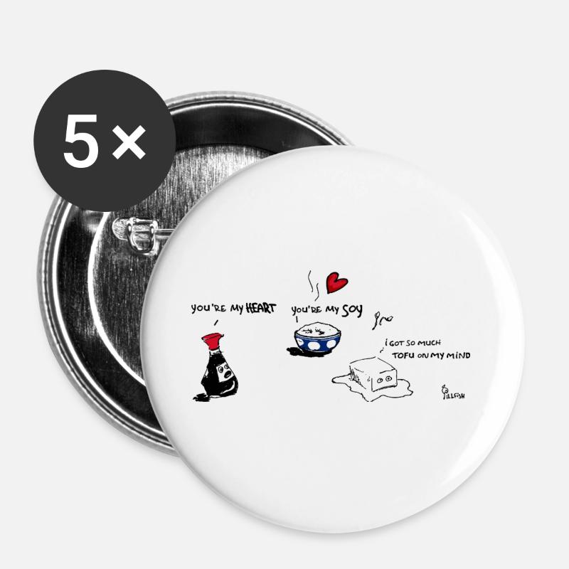 Roll in Love 3 - Buttons large 2.2''/56 mm (5-pack) - white