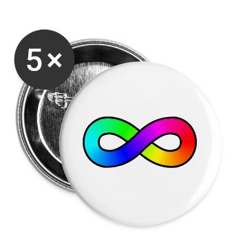 Autism Rainbow Infinity - Buttons large 2.2''/56 mm (5-pack) - white - Front