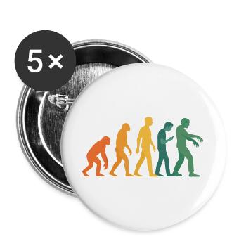 Evolution Silhouette Farbverlauf - Buttons groß 56 mm (5er Pack) - Weiß - Vorne