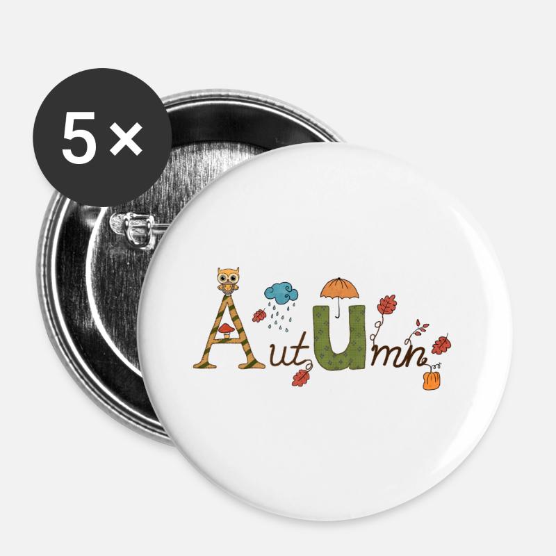 10_Herbst - Buttons large 2.2''/56 mm (5-pack) - white