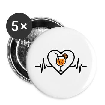 Spritz Heart Cocktail Orange Drink Glass - Buttons large 2.2''/56 mm (5-pack) - white - Front