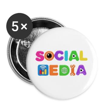 Colorful Social Media Pop Art - Buttons large 2.2''/56 mm (5-pack) - white - Front