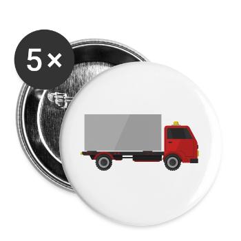 Lkw - Buttons groß 56 mm (5er Pack) - Weiß - Vorne